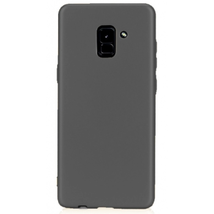 Samsung Galaxy A8 2018 Plus Kılıf İnce Soft Mat Renkli Esnek Silikon Kapak - Siyah