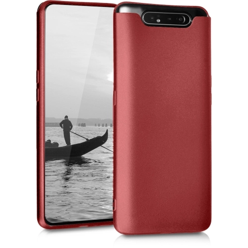 Samsung Galaxy A80 Kılıf İnce Soft Mat Renkli Esnek Silikon Kapak - Mürdüm