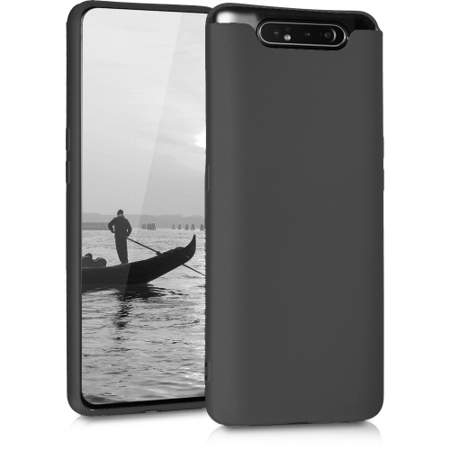 Samsung Galaxy A80 Kılıf İnce Soft Mat Renkli Esnek Silikon Kapak - Siyah