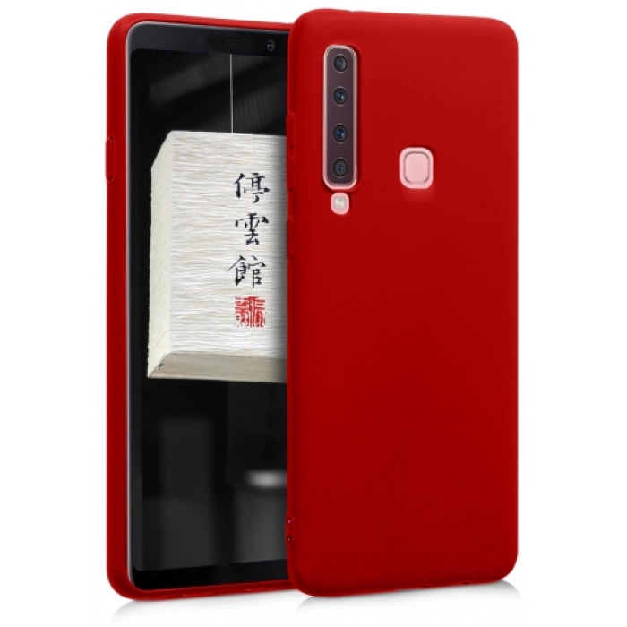 Samsung Galaxy A9 2018 Kılıf İnce Soft Mat Renkli Esnek Silikon Kapak - Kırmızı
