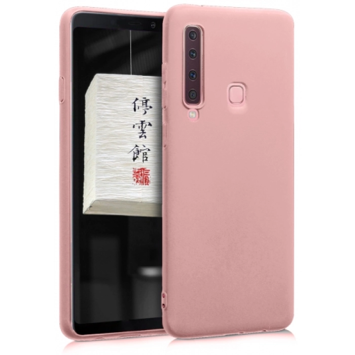Samsung Galaxy A9 2018 Kılıf İnce Soft Mat Renkli Esnek Silikon Kapak - Rose Gold