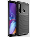 Samsung Galaxy A9 2018 Kılıf Silikon Parmak İzi Bırakmayan Karbon Soft Negro Kapak - Siyah