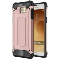 Samsung Galaxy C9 Pro Kılıf Zırhlı Tank Crash Silikon Kapak - Pembe