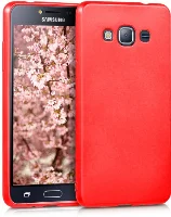 Samsung Galaxy Grand Prime Plus Kılıf İnce Mat Esnek Silikon - Kırmızı
