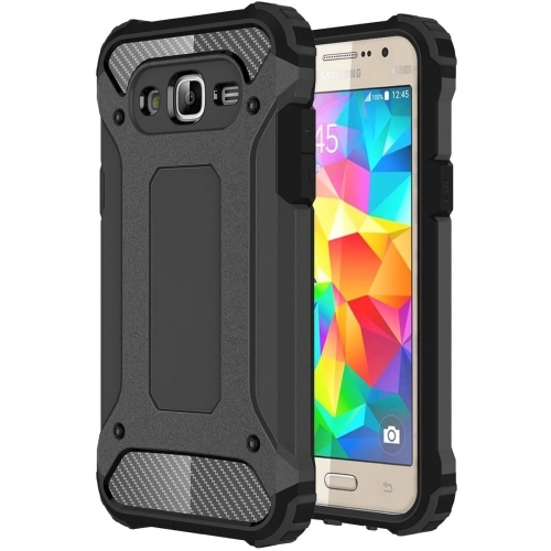 Samsung Galaxy J2 Prime Kılıf Zırhlı Tank Crash Silikon Kapak - Siyah