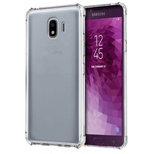 Samsung Galaxy J4 2018 Kılıf Silikon Köşe Korumalı Airbag Darbe Emici Kapak - Şeffaf