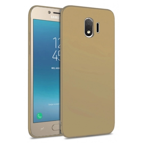 Samsung Galaxy J4 2018 Kılıf İnce Soft Mat Renkli Esnek Silikon Kapak - Gold