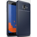 Samsung Galaxy J4 2018 Kılıf Silikon Parmak İzi Bırakmayan Karbon Soft Negro Kapak - Lacivert