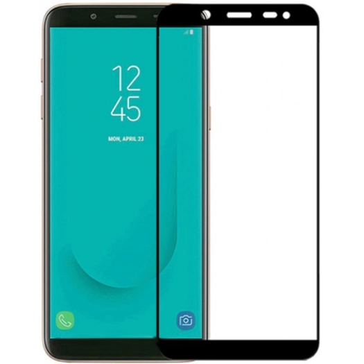 Samsung Galaxy J4 Plus 2018 Kırılmaz Cam Tam Kapatan Kenarları Kırılmaya Dayanıklı Cam Ekran Koruyucu - Siyah