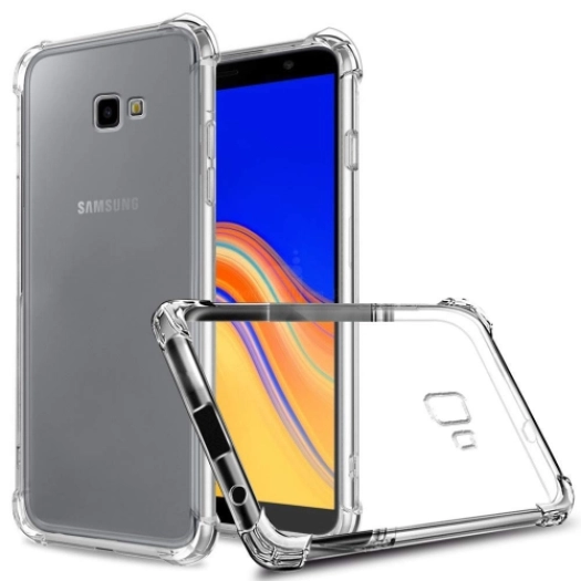 Samsung Galaxy J4 Plus 2018 Kılıf Silikon Köşe Korumalı Airbag Darbe Emici Kapak - Şeffaf