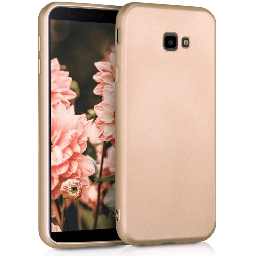 Samsung Galaxy J4 Plus 2018 Kılıf İnce Soft Mat Renkli Esnek Silikon Kapak - Gold