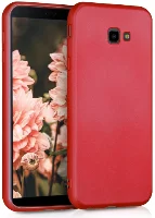Samsung Galaxy J4 Plus 2018 Kılıf İnce Mat Esnek Silikon - Kırmızı
