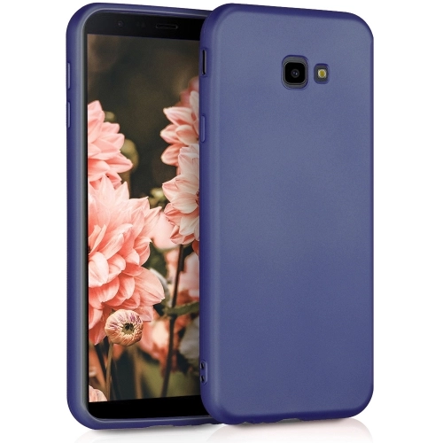 Samsung Galaxy J4 Plus 2018 Kılıf İnce Soft Mat Renkli Esnek Silikon Kapak - Mavi
