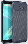 Samsung Galaxy J4 Plus 2018 Kılıf Karbon Serisi Mat Fiber Silikon Negro Kapak - Lacivert