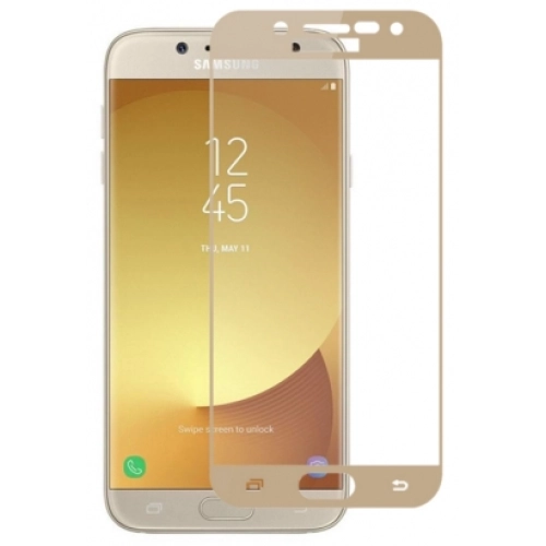 Samsung Galaxy J5 Pro Ekran Koruyucu Fiber Tam Kaplayan Nano - Gold