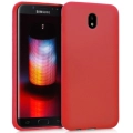 Samsung Galaxy J5 Pro Kılıf İnce Soft Mat Renkli Esnek Silikon Kapak - Kırmızı