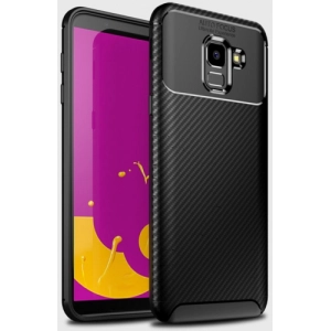 Samsung Galaxy J6 2018 Kılıf Silikon Parmak İzi Bırakmayan Karbon Soft Negro Kapak - Siyah