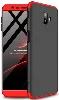 Samsung Galaxy J6 Plus 2018 Kılıf 3 Parçalı 360 Tam Korumalı Rubber AYS Kapak  - Kırmızı - Siyah
