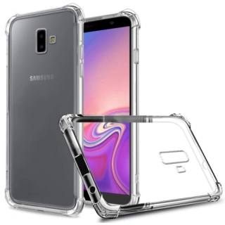 Samsung Galaxy J6 Plus 2018 Kılıf Silikon Köşe Korumalı Airbag Darbe Emici Kapak - Şeffaf