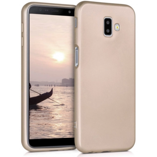Samsung Galaxy J6 Plus 2018 Kılıf İnce Soft Mat Renkli Esnek Silikon Kapak - Gold