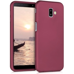 Samsung Galaxy J6 Plus 2018 Kılıf İnce Soft Mat Renkli Esnek Silikon Kapak - Mürdüm