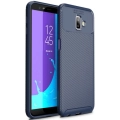 Samsung Galaxy J6 Plus 2018 Kılıf Silikon Parmak İzi Bırakmayan Karbon Soft Negro Kapak - Lacivert