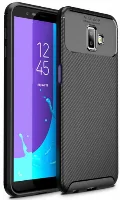 Samsung Galaxy J6 Plus 2018 Kılıf Karbon Serisi Mat Fiber Silikon Negro Kapak - Siyah