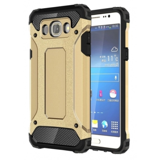 Samsung Galaxy J7 / J7 Core Kılıf Zırhlı Tank Crash Silikon Kapak - Gold
