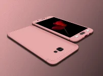 Samsung Galaxy J7 Prime 2 / J7 Prime Kılıf 3 Parçalı 360 Tam Korumalı Rubber AYS Kapak  - Rose Gold