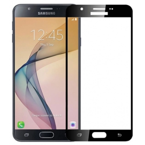 Samsung Galaxy J7 Prime / J7 Prime 2 Kırılmaz Cam Tam Kapatan Kenarları Kırılmaya Dayanıklı Cam Ekran Koruyucu - Siyah