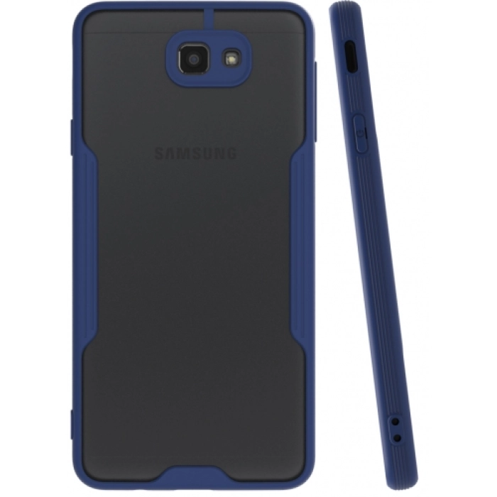 Samsung Galaxy J7 Prime Kılıf Renkli Silikon Kamera Lens Korumalı Şeffaf Parfe Kapak - Lacivert