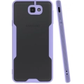 Samsung Galaxy J7 Prime Kılıf Renkli Silikon Kamera Lens Korumalı Şeffaf Parfe Kapak - Lila