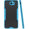 Samsung Galaxy J7 Prime Kılıf Renkli Silikon Kamera Lens Korumalı Şeffaf Parfe Kapak - Mavi
