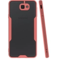 Samsung Galaxy J7 Prime Kılıf Renkli Silikon Kamera Lens Korumalı Şeffaf Parfe Kapak - Pembe