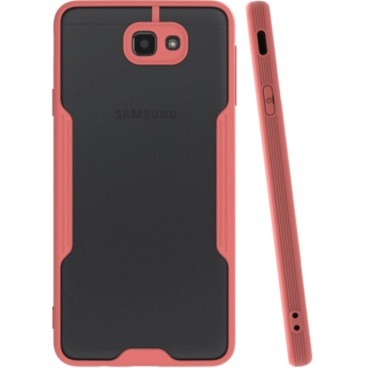 Samsung Galaxy J7 Prime Kılıf Renkli Silikon Kamera Lens Korumalı Şeffaf Parfe Kapak - Pembe