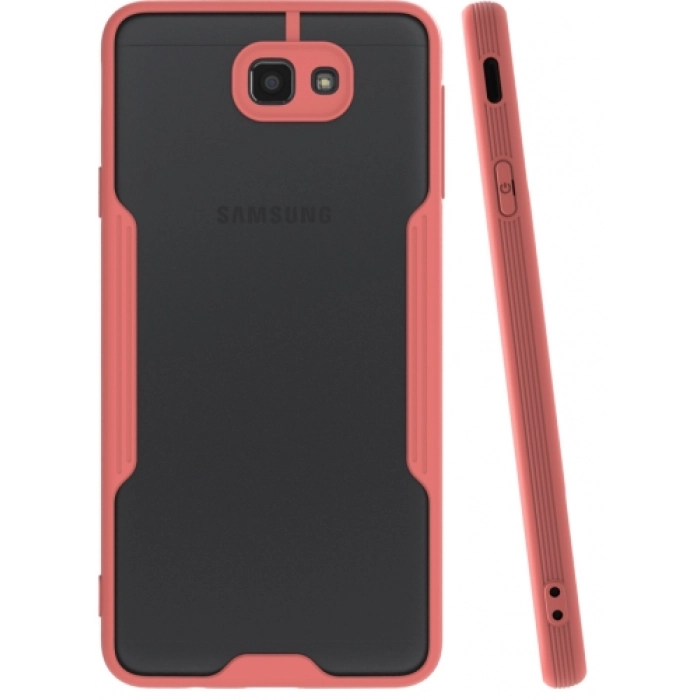 Samsung Galaxy J7 Prime Kılıf Renkli Silikon Kamera Lens Korumalı Şeffaf Parfe Kapak - Pembe