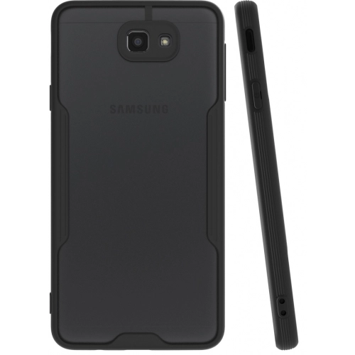 Samsung Galaxy J7 Prime Kılıf Renkli Silikon Kamera Lens Korumalı Şeffaf Parfe Kapak - Siyah