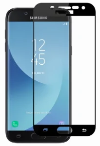 Samsung Galaxy J7 Pro 5D Tam Kapatan Kenarları Kırılmaya Dayanıklı Cam Ekran Koruyucu - Siyah
