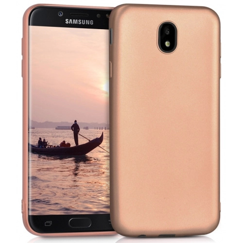 Samsung Galaxy J7 Pro Kılıf İnce Soft Mat Renkli Esnek Silikon Kapak - Gold