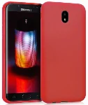 Samsung Galaxy J7 Pro Kılıf İnce Mat Esnek Silikon - Kırmızı