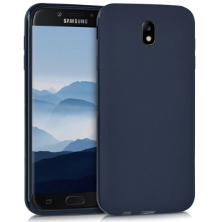 Samsung Galaxy J7 Pro Kılıf İnce Soft Mat Renkli Esnek Silikon Kapak - Lacivert