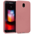 Samsung Galaxy J7 Pro Kılıf İnce Soft Mat Renkli Esnek Silikon Kapak - Rose Gold