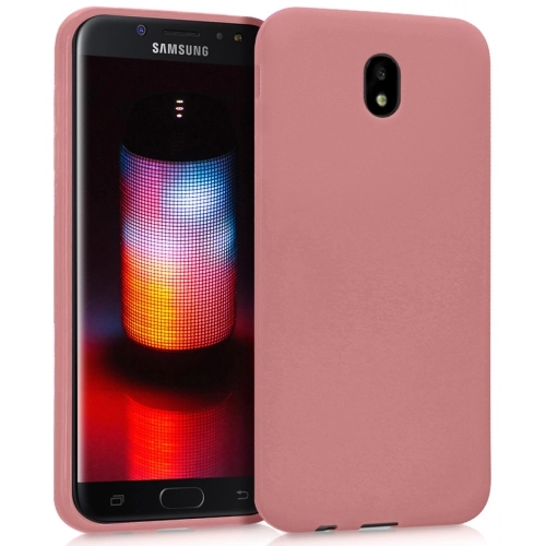 Samsung Galaxy J7 Pro Kılıf İnce Soft Mat Renkli Esnek Silikon Kapak - Rose Gold