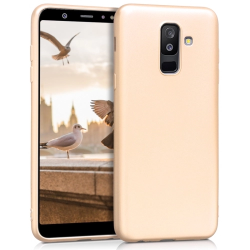 Samsung Galaxy J8 Kılıf İnce Soft Mat Renkli Esnek Silikon Kapak - Gold