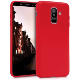 Samsung Galaxy J8 Kılıf İnce Soft Mat Renkli Esnek Silikon Kapak - Kırmızı