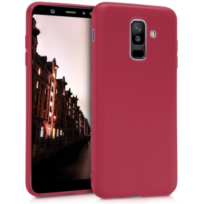 Samsung Galaxy J8 Kılıf İnce Soft Mat Renkli Esnek Silikon Kapak - Mürdüm