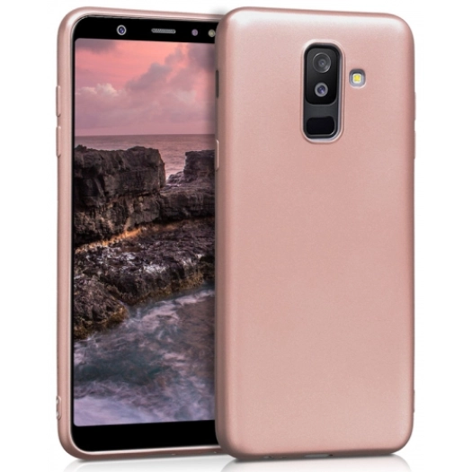 Samsung Galaxy J8 Kılıf İnce Soft Mat Renkli Esnek Silikon Kapak - Rose Gold