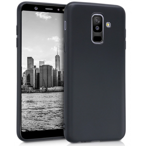 Samsung Galaxy J8 Kılıf İnce Soft Mat Renkli Esnek Silikon Kapak - Siyah