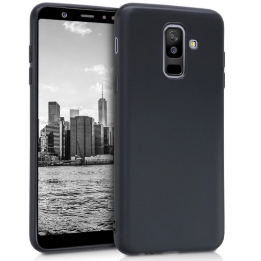 Samsung Galaxy J8 Kılıf İnce Soft Mat Renkli Esnek Silikon Kapak - Siyah