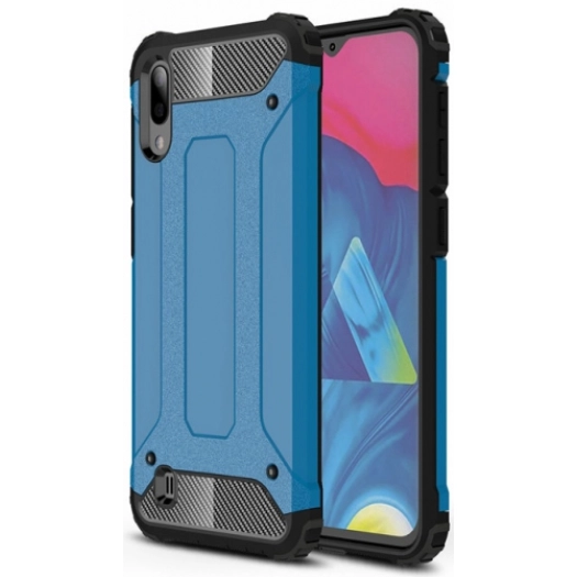 Samsung Galaxy M10 Kılıf Zırhlı Tank Crash Silikon Kapak - Mavi
